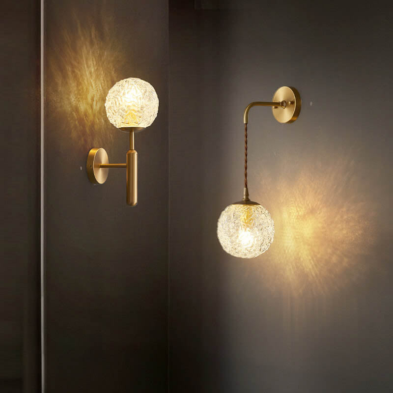 Modern Snowflake Crystal Globe 1-Light Wall Sconce Lamp