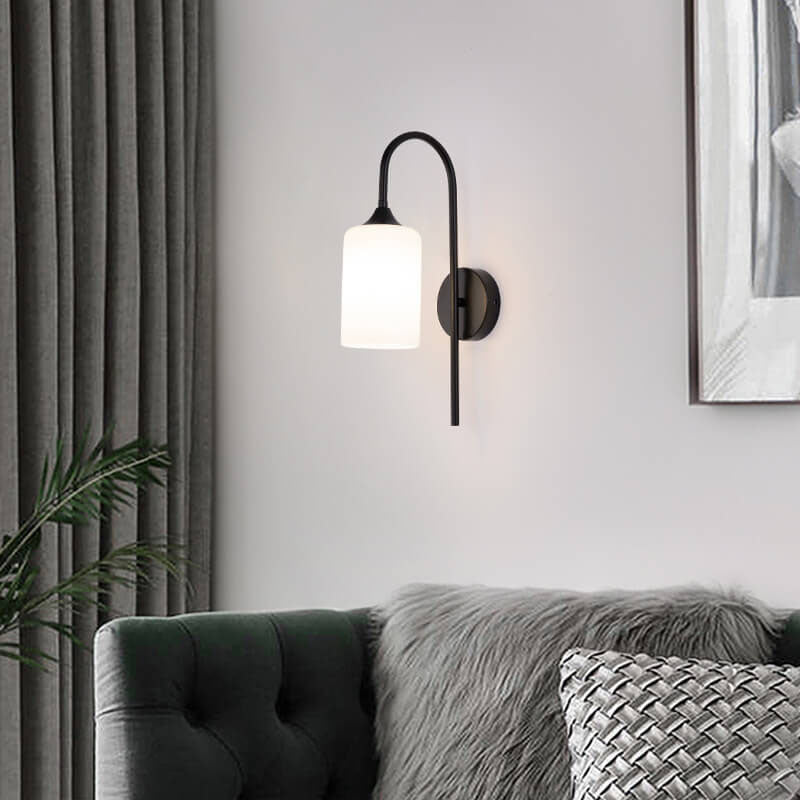 Glass Shade Bending Arm 1-Light Wall Sconce Lamp