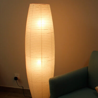 Nordic Minimalist Rice Paper Column 2-Light Floor Lamp