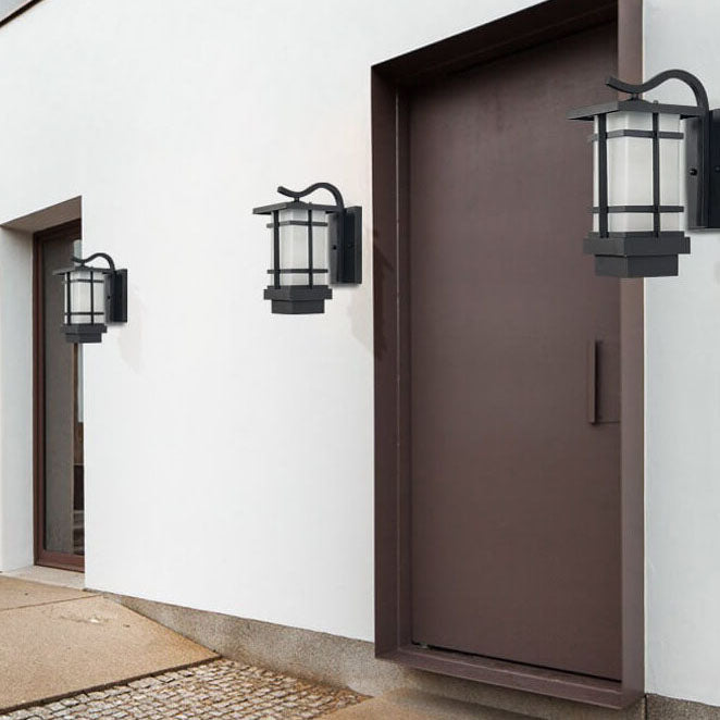 Plaid Lantern Outdoor Waterproof 1-Light Wall Sconce Lamp
