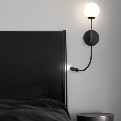Round Glass Ball Silicone Hose 1-Light Wall Sconce Lamp