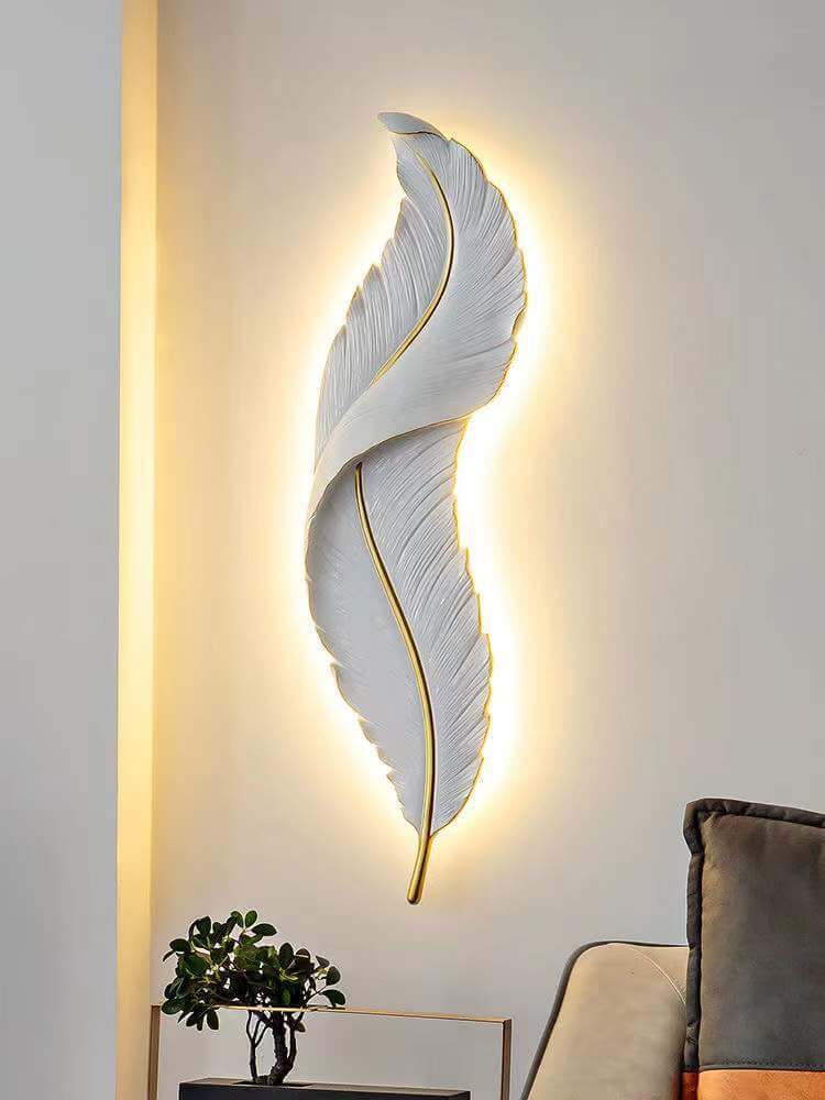 Modern Creative Feather LED Wall Sconce Lamp