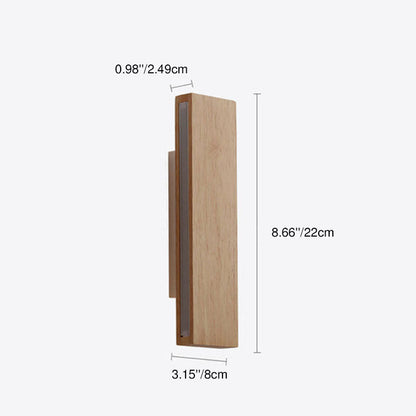 Log Flat Rotatable Solid Wood Acrylic LED Wall Sconce Lamp