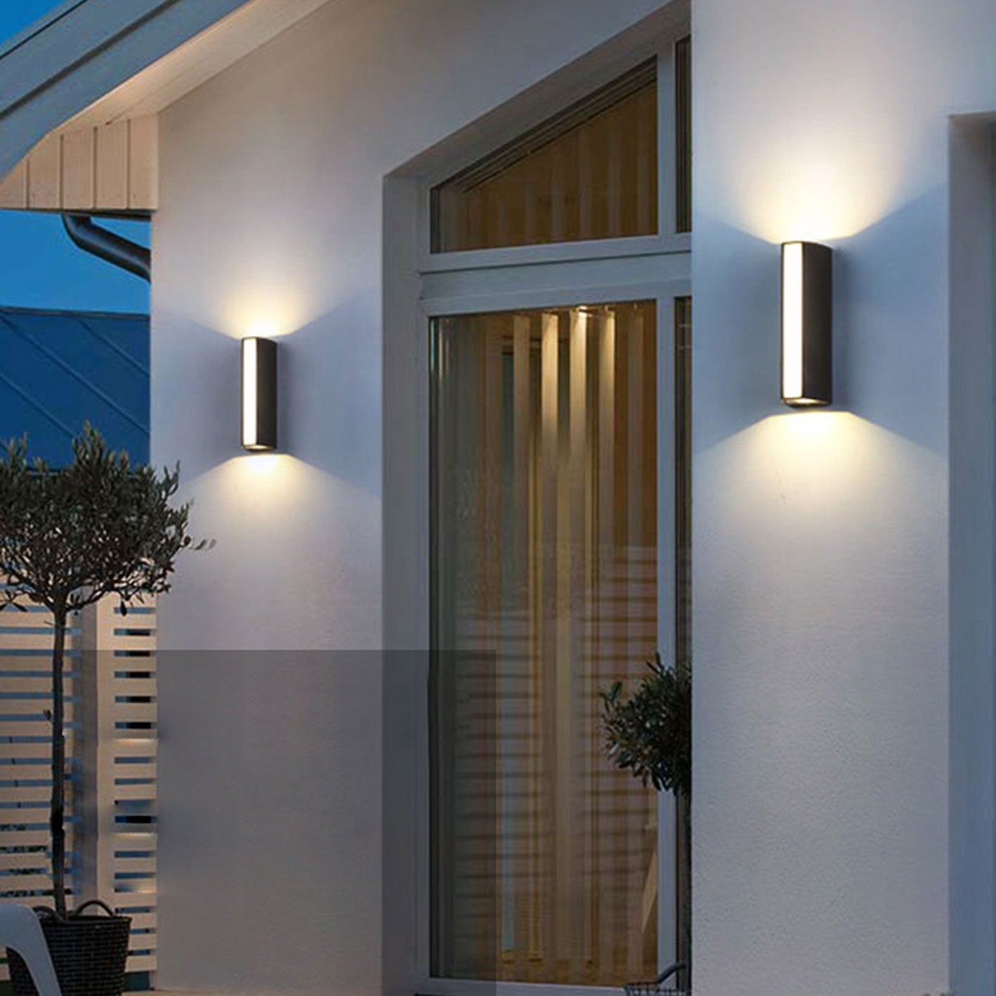 Rectangular and Down Luminous LED Outdoor Wall Sconce Lamp