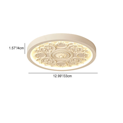 Modern Minimalist Carved Iron Resin LED Flush Mount Light