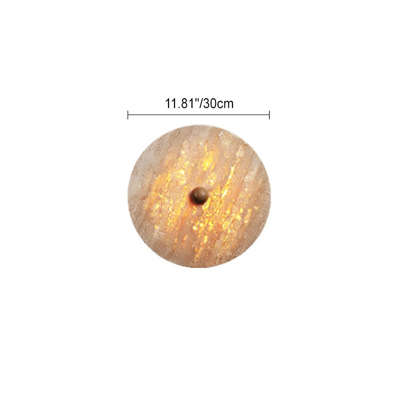 Creative Round Yellow Travertine LED Wall Sconce Lamp