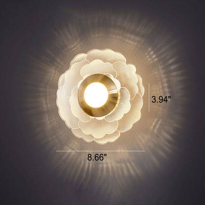 Light Pattern Round Iron Acrylic LED Wall Sconce Lamp