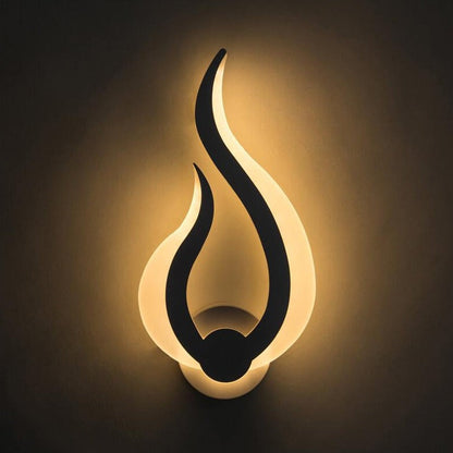 Flame Shaped Acrylic 1-Light LED Wall Sconce Lamp