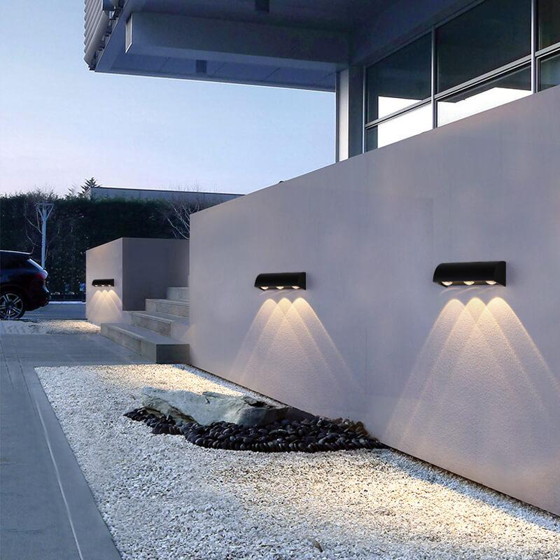Cylindrical 3-Light LED Outdoor Waterproof Wall Light