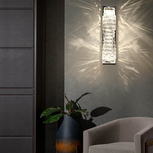 Modern Luxury Crystal Column LED Wall Sconce Lamp