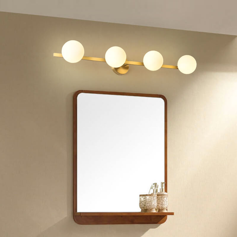 Modern Copper Glass Globe 3/4 Light Mirror Front Light