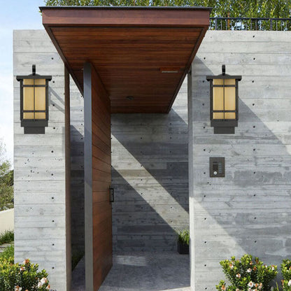 Plaid Lantern Outdoor Waterproof 1-Light Wall Sconce Lamp