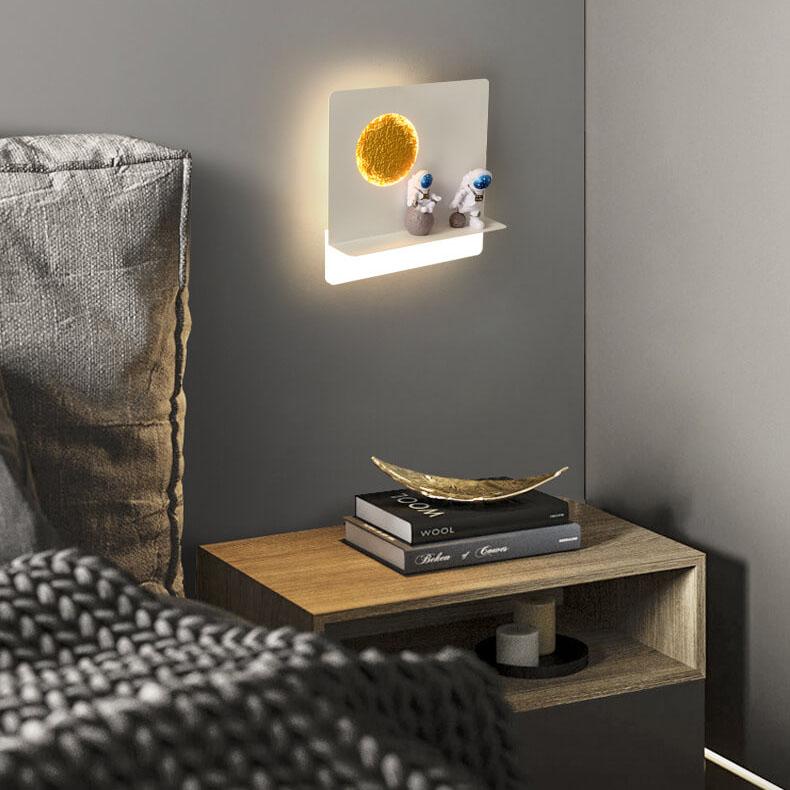 Astronaut Resin Acrylic 1-Light LED Circle Wall Sconce Lamp