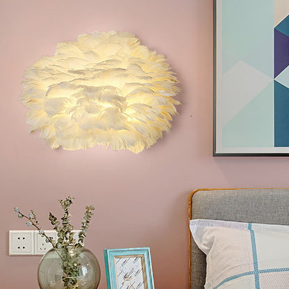 Nordic Creative Feather 1-Light Wall Sconce Lamp