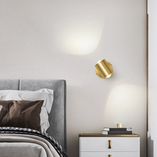 Modern Luxury Copper Cylindrical Mini LED Wall Sconce Lamp
