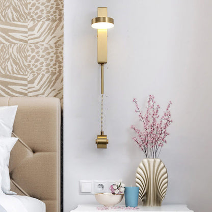 Luxury Square Brass Suspension Chain LED Wall Sconce Lamp