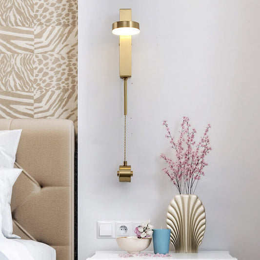 Luxury Square Brass Suspension Chain LED Wall Sconce Lamp