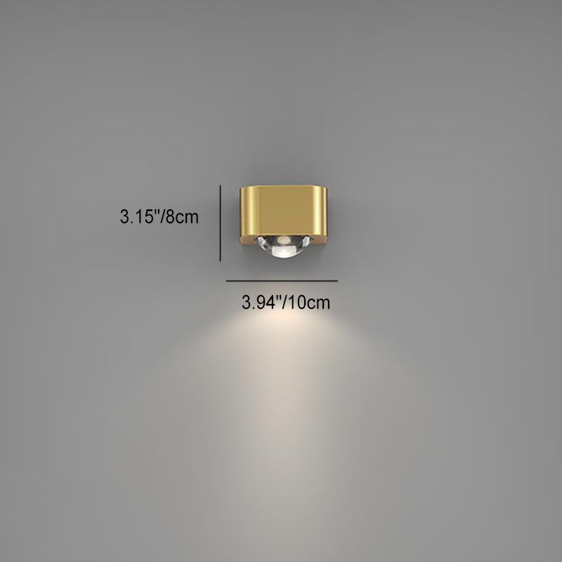Copper Cuboid Up And Down Luminous LED Wall Sconce Lamp