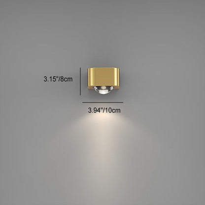 Copper Cuboid Up And Down Luminous LED Wall Sconce Lamp