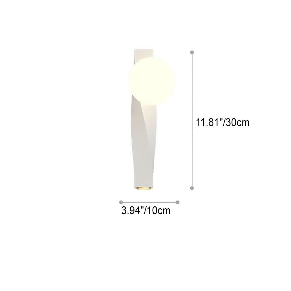 Cream Style Plastic Long Sphere 1-Light Wall Sconce Lamp