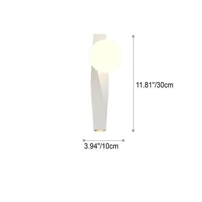 Cream Style Plastic Long Sphere 1-Light Wall Sconce Lamp