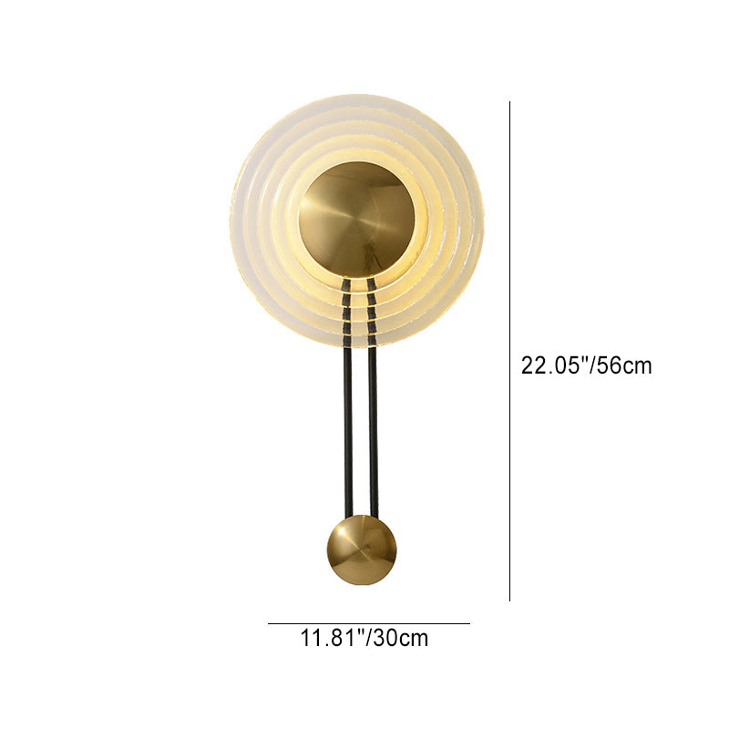 Nordic Round Water Ripple Glass Iron LED Wall Sconce Lamp