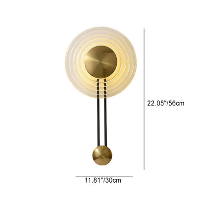 Nordic Round Water Ripple Glass Iron LED Wall Sconce Lamp