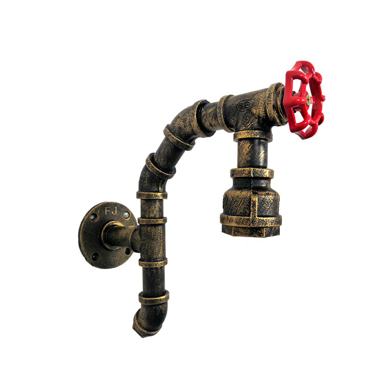Industrial Iron Faucet Retro 1-Light Wall Sconce Lamp