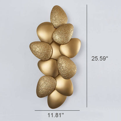 Gold Stainless Steel Pebble 3/6 Light Wall Sconce Lamp