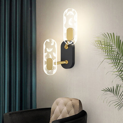Creative Acrylic Ring Black Gold LED Wall Sconce Lamp
