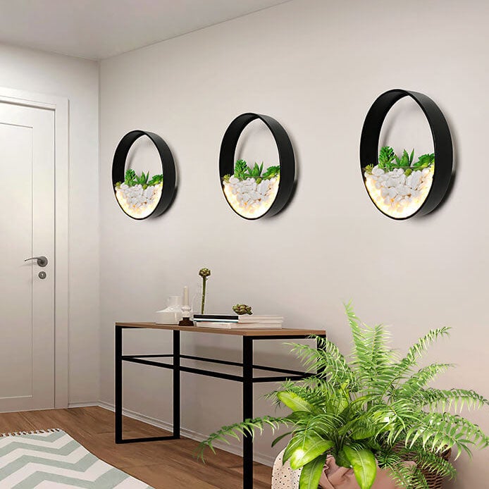 Modern Creative Round Plant 1-Light LED Wall Sconce Lamp