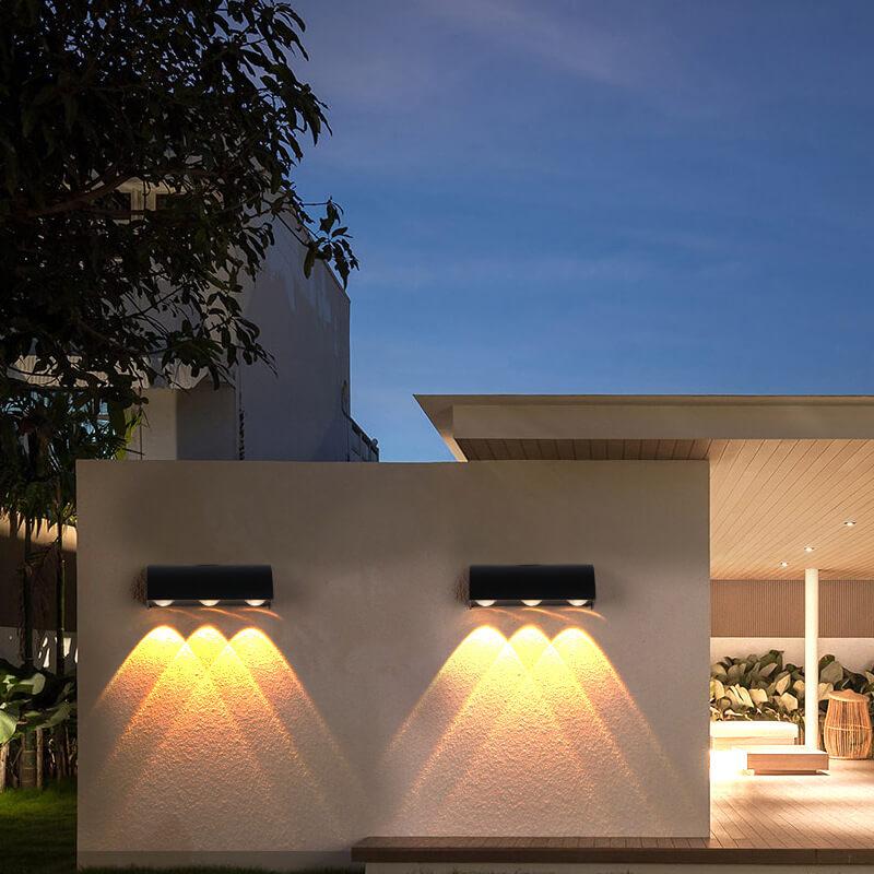 Cylindrical 3-Light LED Outdoor Waterproof Wall Light