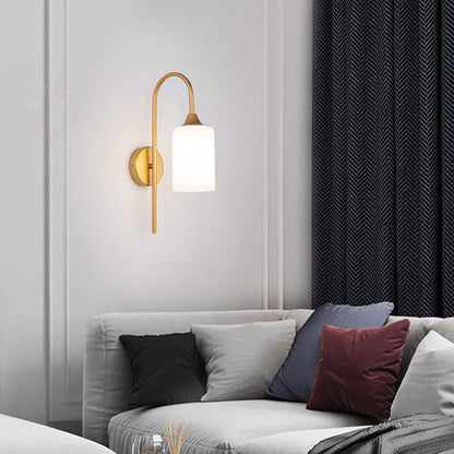 Glass Shade Bending Arm 1-Light Wall Sconce Lamp