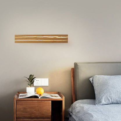 Creative Crackle Wood Rectangular LED Wall Sconce Lamp