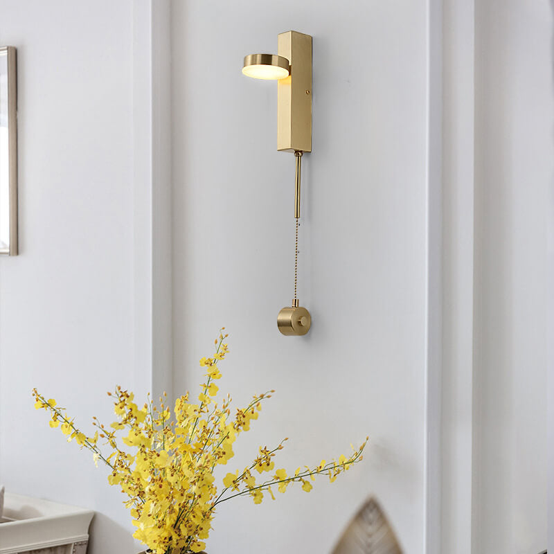 Luxury Square Brass Suspension Chain LED Wall Sconce Lamp