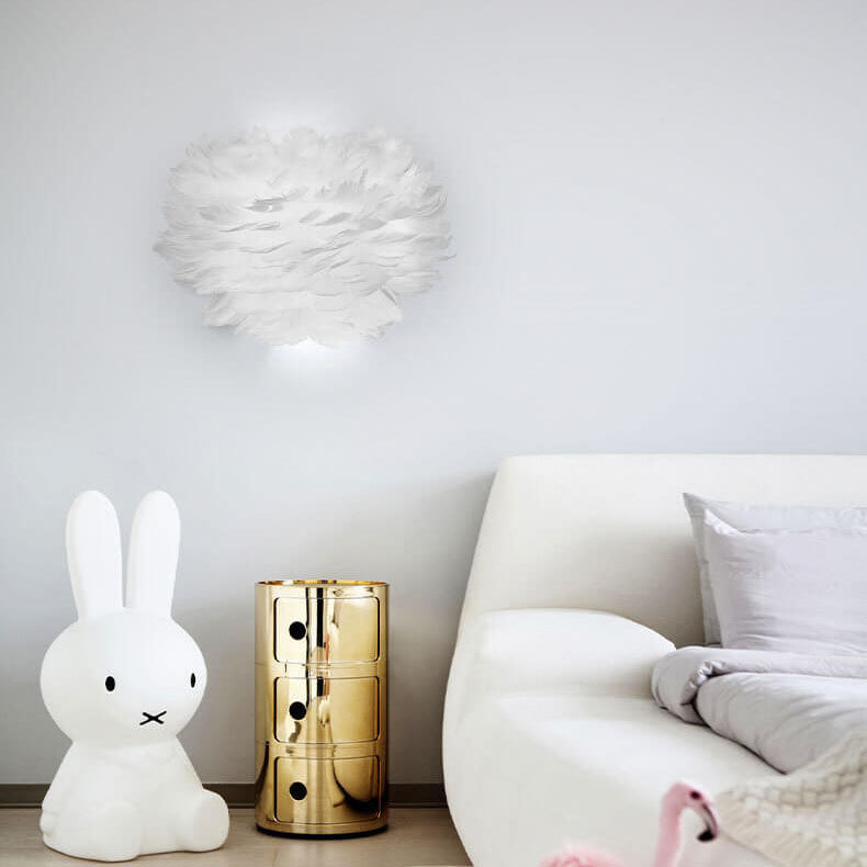 Nordic Creative Feather 1-Light Wall Sconce Lamp