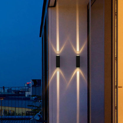 Modern Aluminum Lens Outdoor Patio Double-headed LED Wall Sconce Lamp