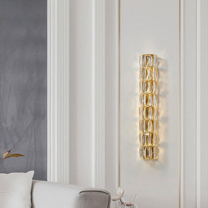 French Light Crystal Column 4/6/8-Light Wall Sconce Lamp