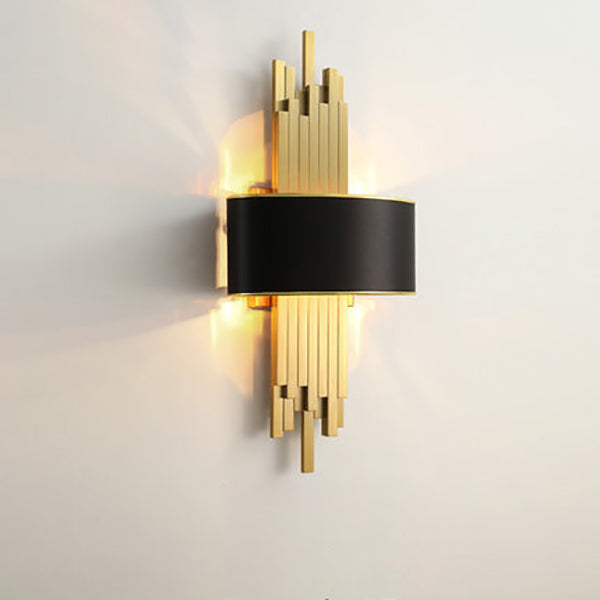 Modern Fabric Hardware Column 2-Light Wall Sconce Lamp