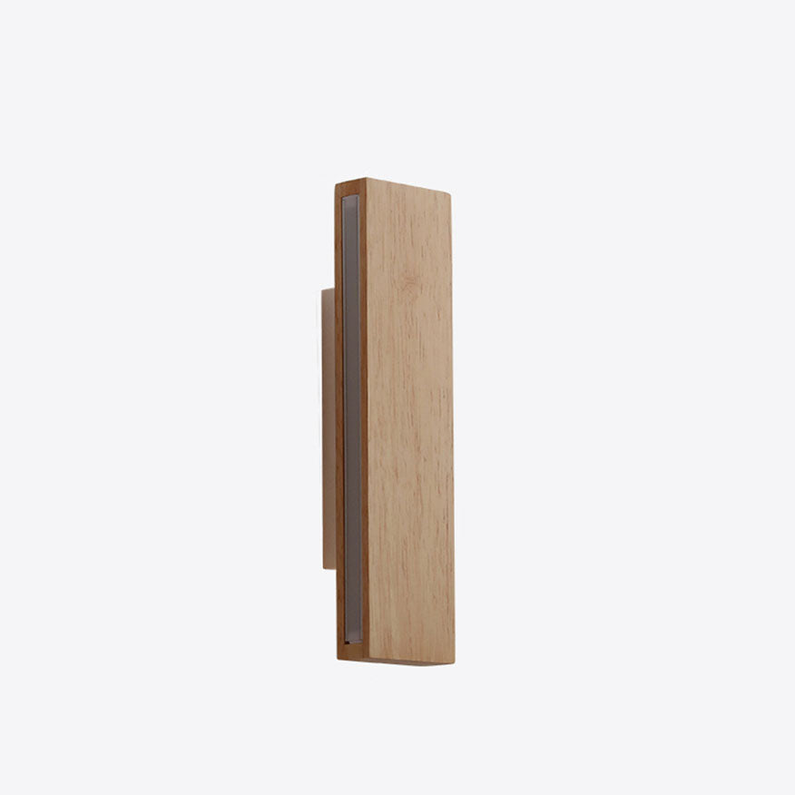 Japanese Minimalist Log Rectangular LED Wall Sconce