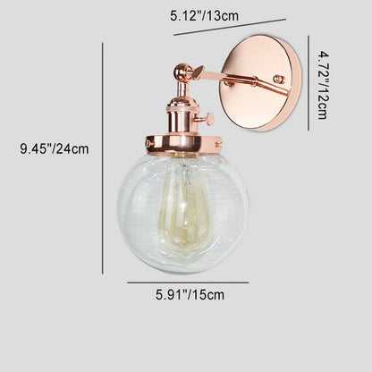 Modern Minimalist Iron Glass Orb 1-Light Wall Sconce Lamp