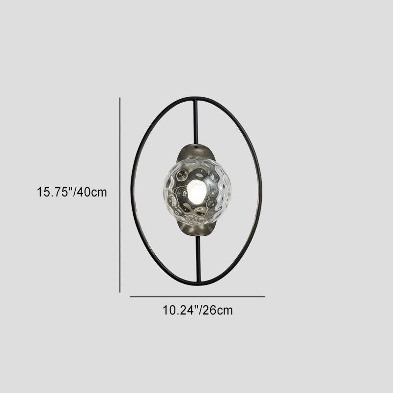 Nordic Iron Glass Oval Ball 1-Light Wall Sconce Lamp