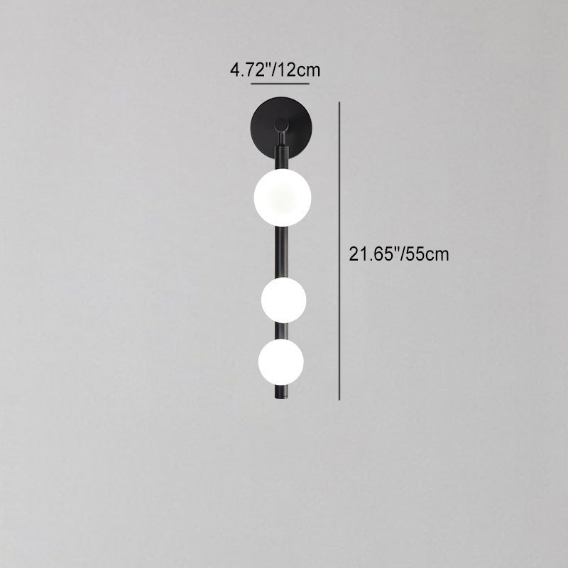 Mid-century Glass Globe Ball Shade 3-Light Wall Sconce Lamp