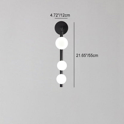 Mid-century Glass Globe Ball Shade 3-Light Wall Sconce Lamp
