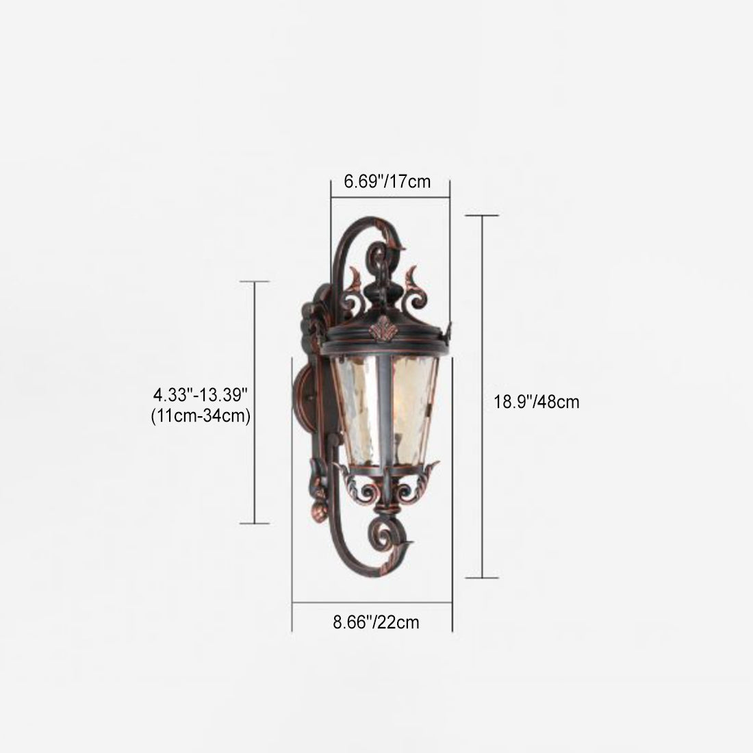 Waterproof Aluminum Glass Cylinder 1-Light Wall Sconce Lamp