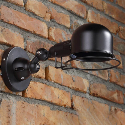 Iron Dome Shade Rotatable 1-Light Wall Sconce Lamp