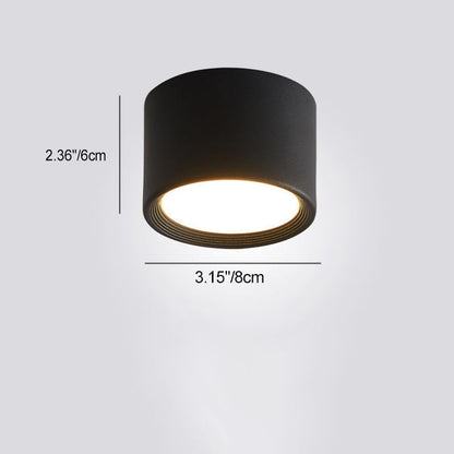 Modern Minimalist Cylinder Aluminum Acrylic LED Flush Mount Ceiling Light For Hallways