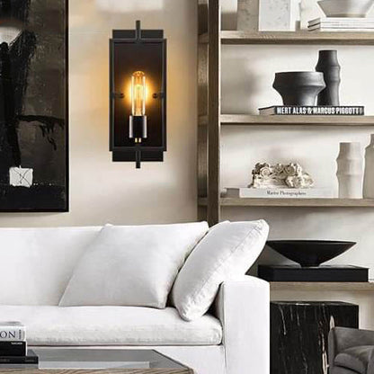 Vintage Wrought Iron Square 1-Light Wall Sconce Lamp