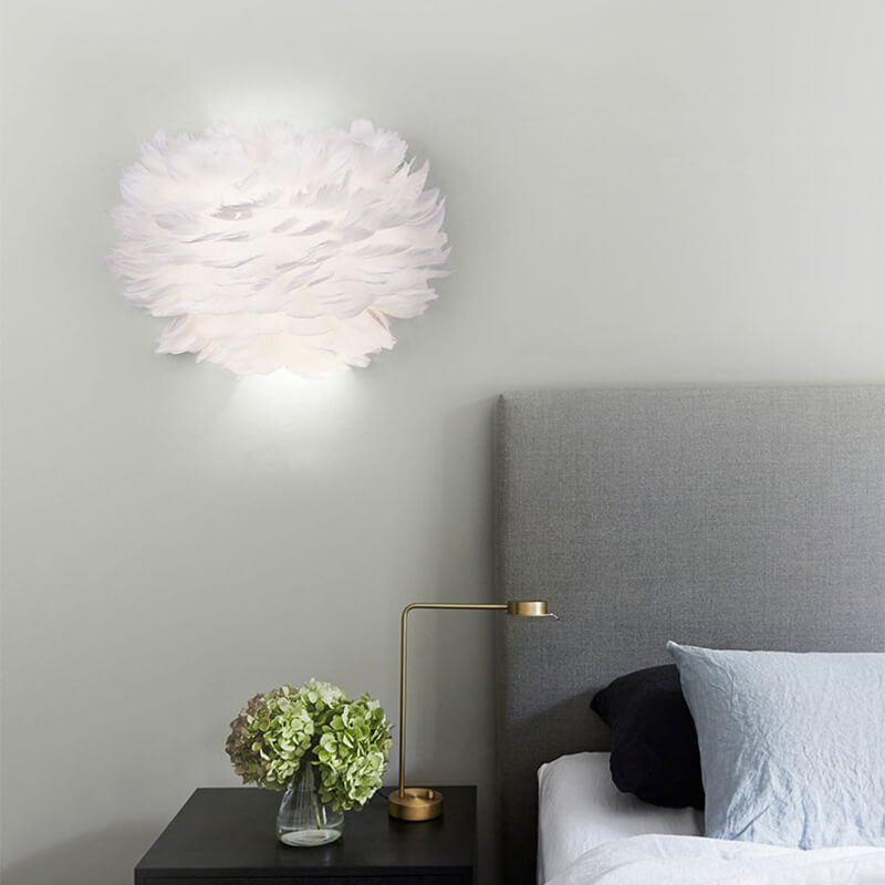 Nordic Creative Feather 1-Light Wall Sconce Lamp