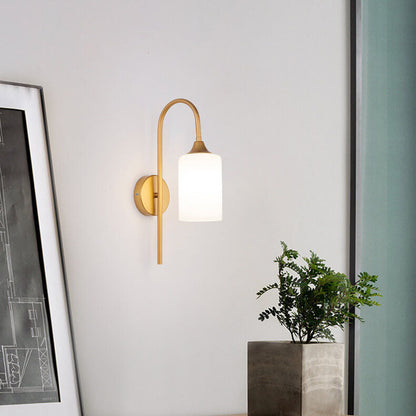 Glass Shade Bending Arm 1-Light Wall Sconce Lamp